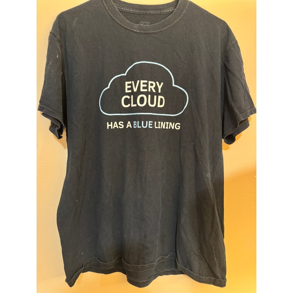 Intel Xeon Every Cloud Has A Blue Lining Graphic T-Shirt Black Mens Large